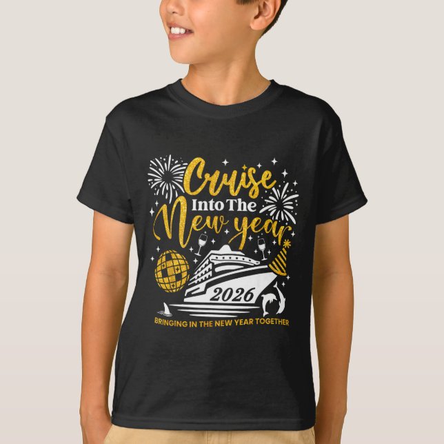 Cruising Into 2026 New Year Matching Family Cruise T Shirt (Framsida)