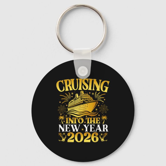 Cruising Into 2026 New Years Cruise Family Holiday Nyckelring (Framsida)