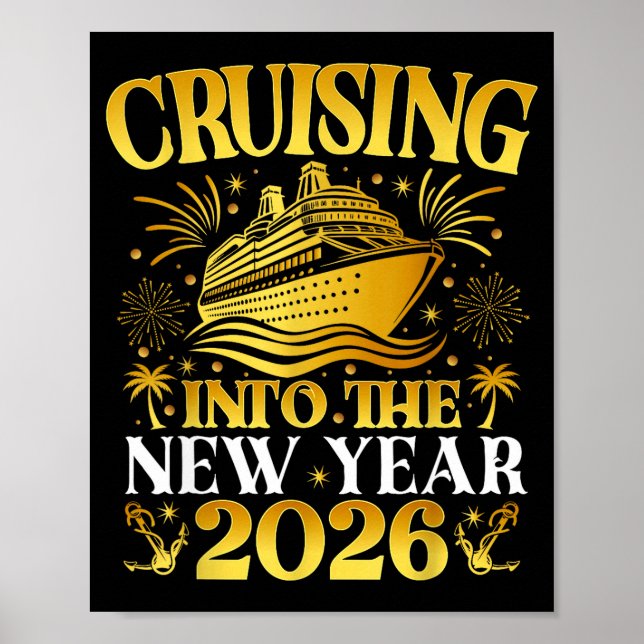Cruising Into 2026 New Years Cruise Family Holiday Poster (Framsidan)