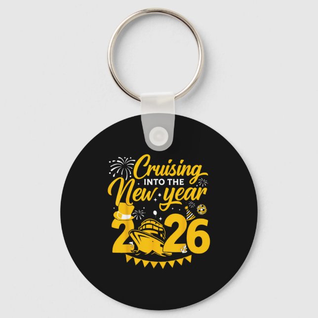 Cruising Into 2026 New Years Eve Matching Family C Nyckelring (Framsida)