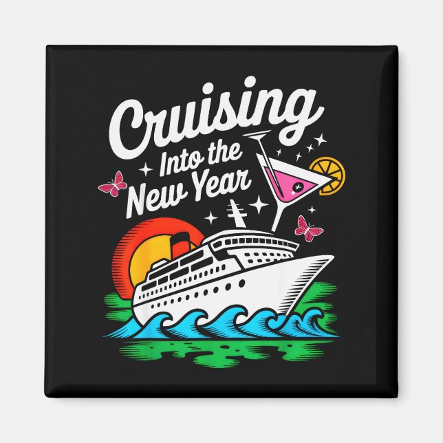 Cruising Into 2026 New Years Eve Party Matching Fa Magnet (Framsidan)