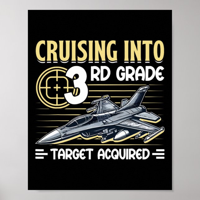 Cruising Into 3rd Grade Jet Fighter First Day Back Poster (Framsidan)