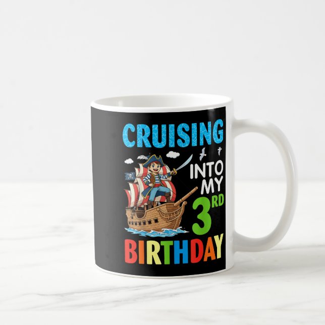 Cruising Into My 3rd Birthday Rate Little Boy 3 Ye Kaffemugg (Höger)