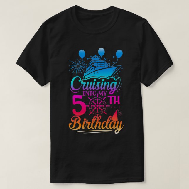 Cruising Into My 50th Birthday 50 Year Old Birthda T Shirt (Design framsida)