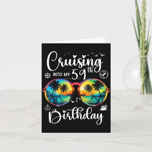 Cruising Into My 59th Birthday Trip Vacation Cruis Kort (Framsida)