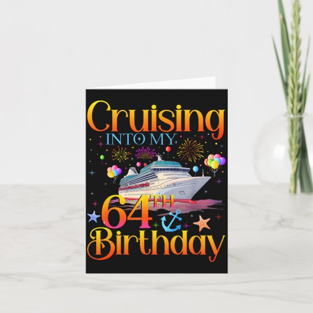 Cruising Into My 64th Birthday Cruise 64 Year Old  Kort (Framsida)