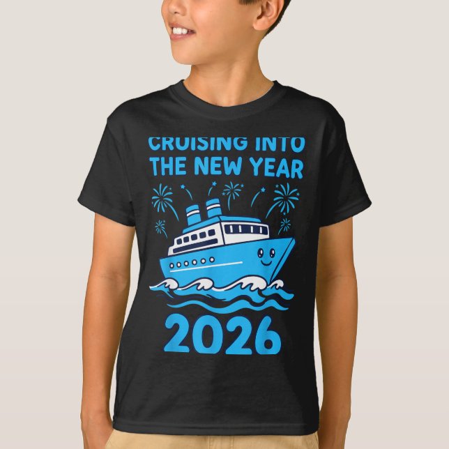 Cruising Into The New Year 2026 Celebration  T Shirt (Framsida)