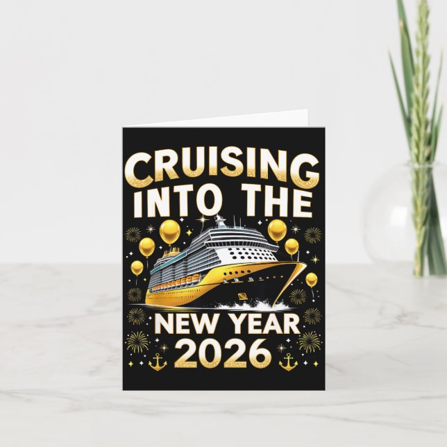 Cruising Into The New Year 2026 Cruise Party Gift  Kort (Framsida)