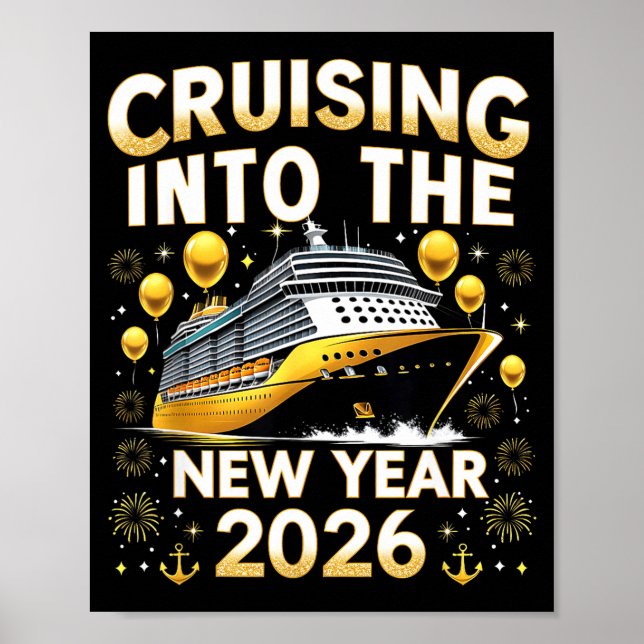 Cruising Into The New Year 2026 Cruise Party Gift  Poster (Framsidan)