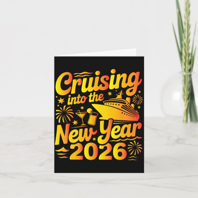 Cruising Into The New Year 2026 Family Cruise Vaca Kort (Framsida)