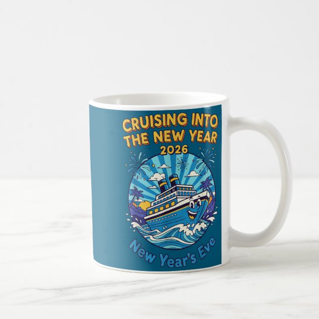 Cruising Into The New Year 2026 Fun New Year's Eve Kaffemugg (Höger)
