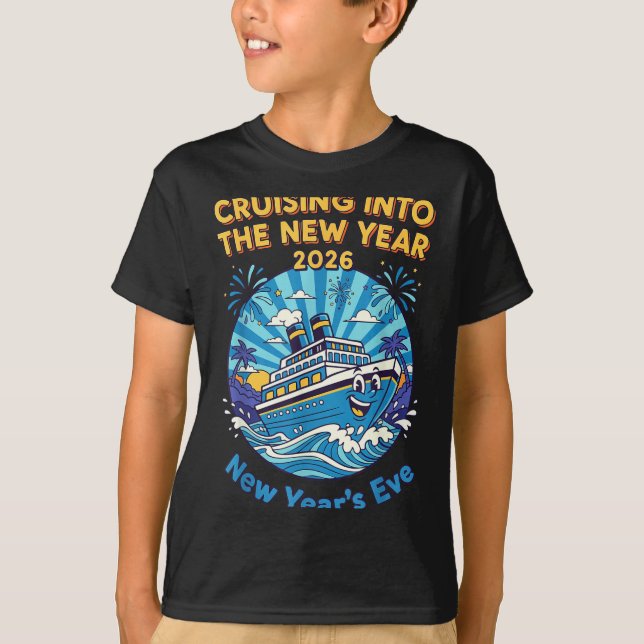 Cruising Into The New Year 2026 Fun New Year's Eve T Shirt (Framsida)