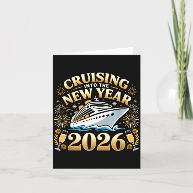 Cruising Into The New Year 2026 Happy New Year 202 Kort (Framsida)