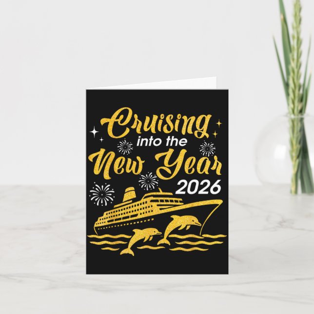 Cruising Into The New Year 2026 Happy New Year Cru Kort (Framsida)