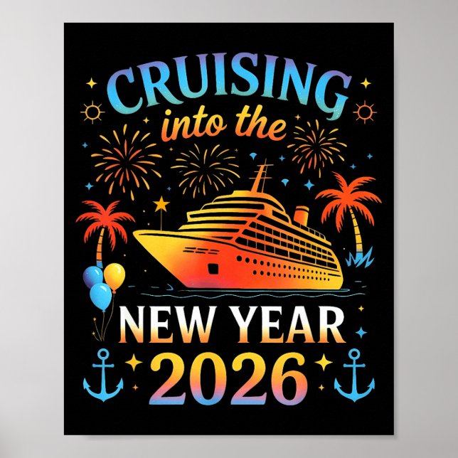 Cruising Into The New Year 2026 Happy New Year Fam Poster (Framsidan)