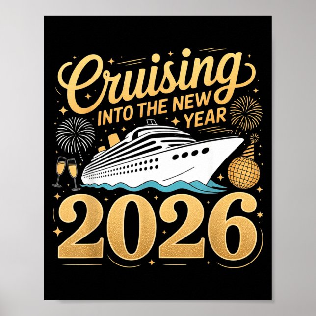 Cruising Into The New Year 2026 Matching Family Cr Poster (Framsidan)