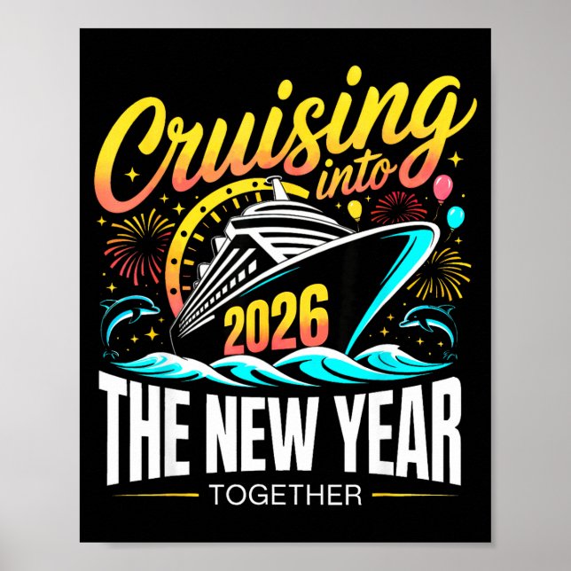 Cruising Into The New Year 2026 Matching Family Cr Poster (Framsidan)