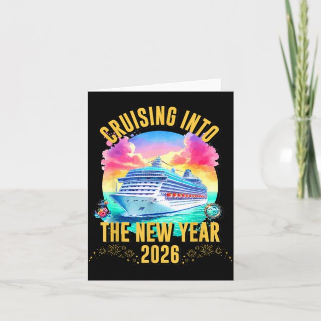 Cruising Into The New Year 2026 Ocean Lover  Kort (Framsida)