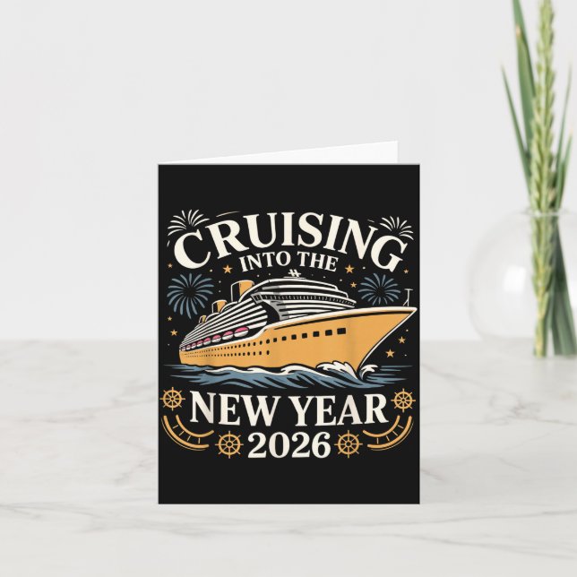 Cruising Into The New Year 2026 Party Vacation Tee Kort (Framsida)