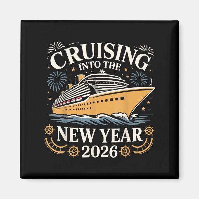 Cruising Into The New Year 2026 Party Vacation Tee Magnet (Framsidan)