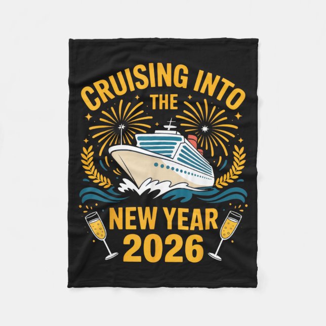 Cruising Into The New Year 2026 Sea Lovers Celebra Fleecefilt (Framsidan)