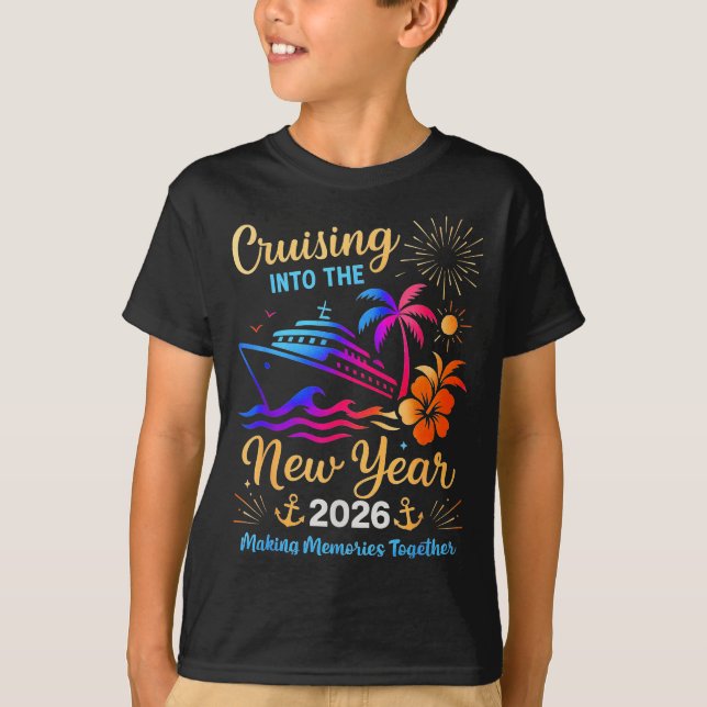 Cruising Into The New Year 2026 Trip Family Matchi T Shirt (Framsida)