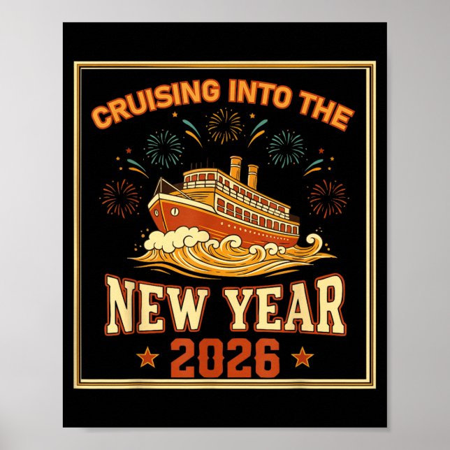 Cruising Into The New Year 2026 Voyage Fireworks  Poster (Framsidan)