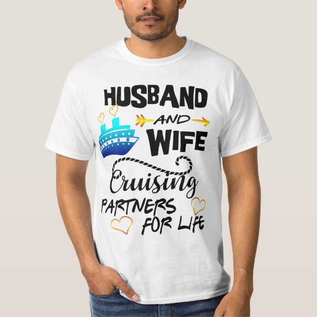 Cruising Partners i make och frun för Life Cruise T Shirt (Framsida)