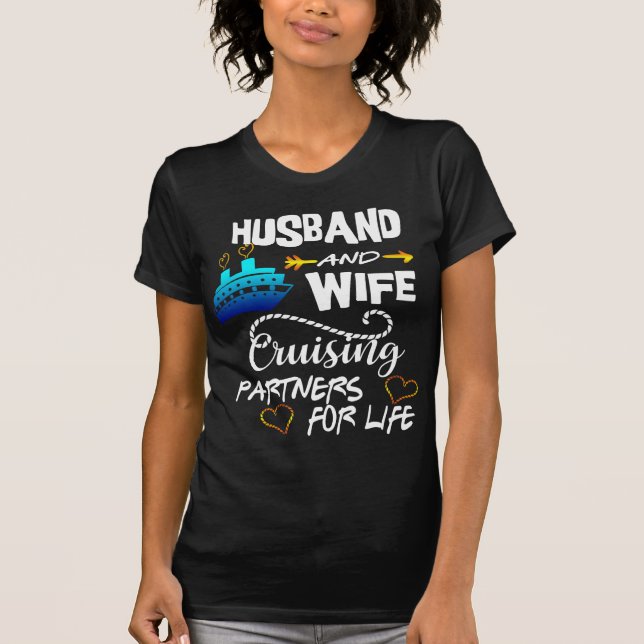 Cruising Partners i make och frun för Life Cruise T Shirt (Framsida)