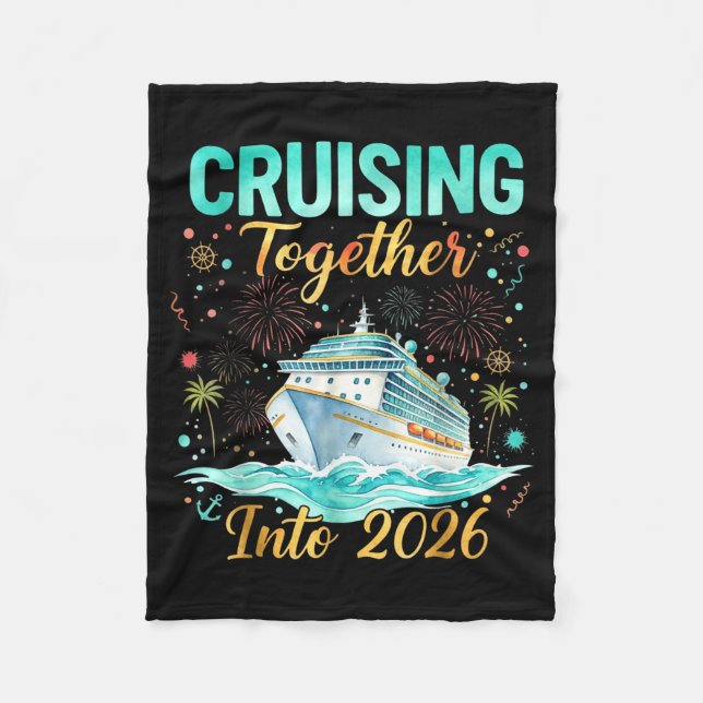 Cruising Together Into 2026 Matching Cruise Celebr Fleecefilt (Framsidan)