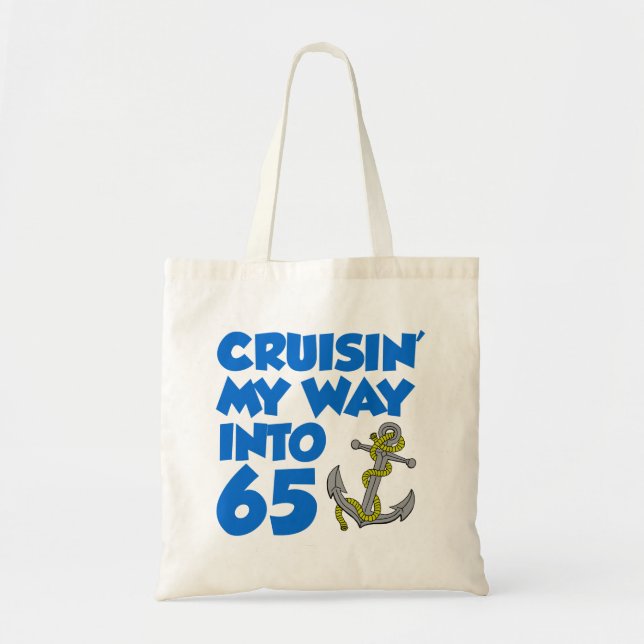 Cruisin'my way to 65 Tote Bag Tygkasse (Framsidan)