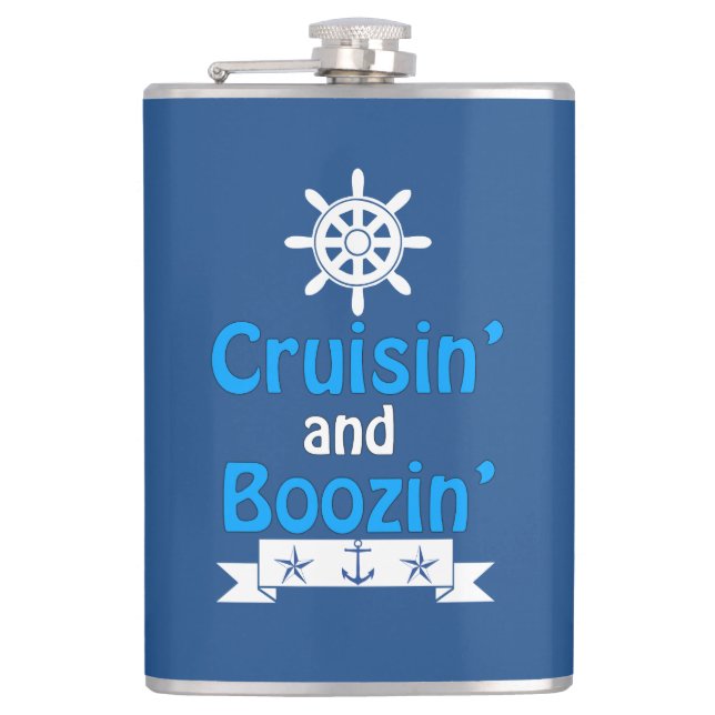 Cruisin's och Boozins nautisk kolv Fickplunta (Framsidan)