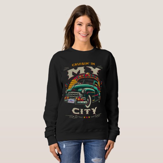 Cruisin'USA Women's sweatshirt T Shirt (Hel framsida)