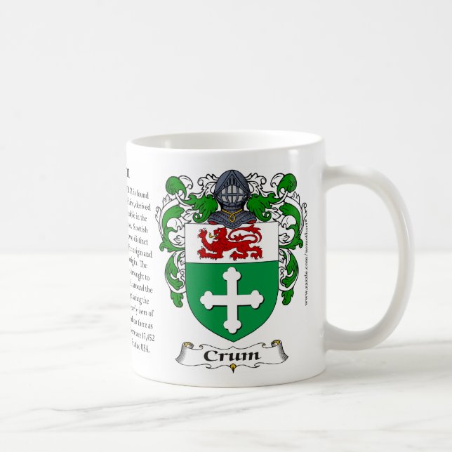 Crum, ursprung, den menande och vapensköldmuggen kaffemugg (Höger)