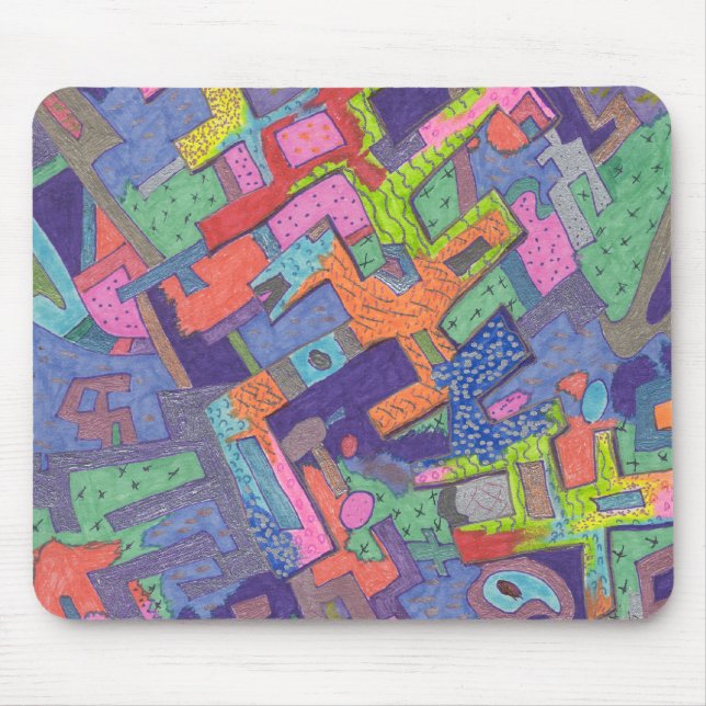 "Crumbling City" Abstrakt Mousepad Musmatta (Framsidan)