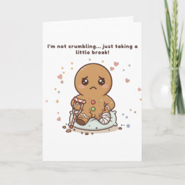 Crumbling, Cute Puchi Gingerbread Get Well Card Kort