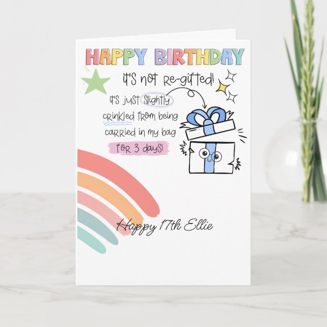 Crumged Gift Funny Birthday Card ADHD Kort (Framsida)