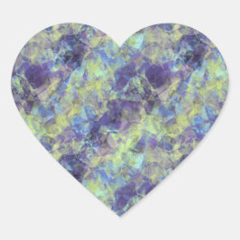 Crumged Lavender Struktur Hjärtformat Klistermärke
