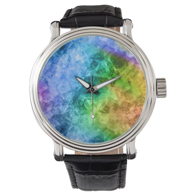 Crumged Peacock Blue Struktur Armbandsur (Framsida)