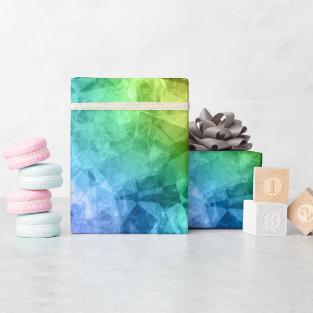 Crumged Peacock Blue Struktur Presentpapper (Baby Shower)