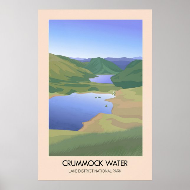 Crummock Water Lake District Resemålning Poster (Framsidan)