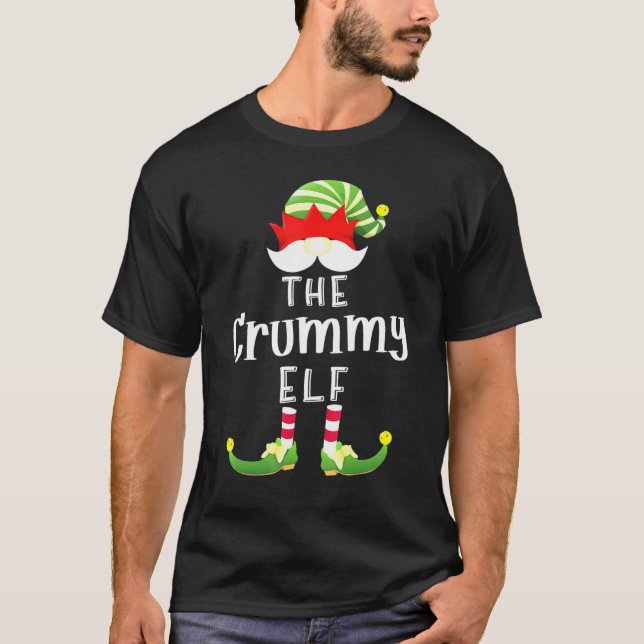 Crummy Elf Group jul Pajama Party T Shirt (Framsida)