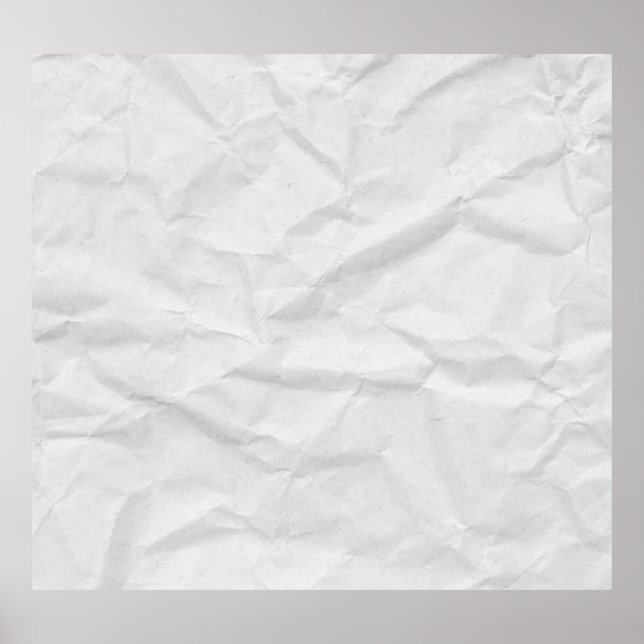 Crumpled White Papper: Texturerad bakgrund Poster (Framsidan)