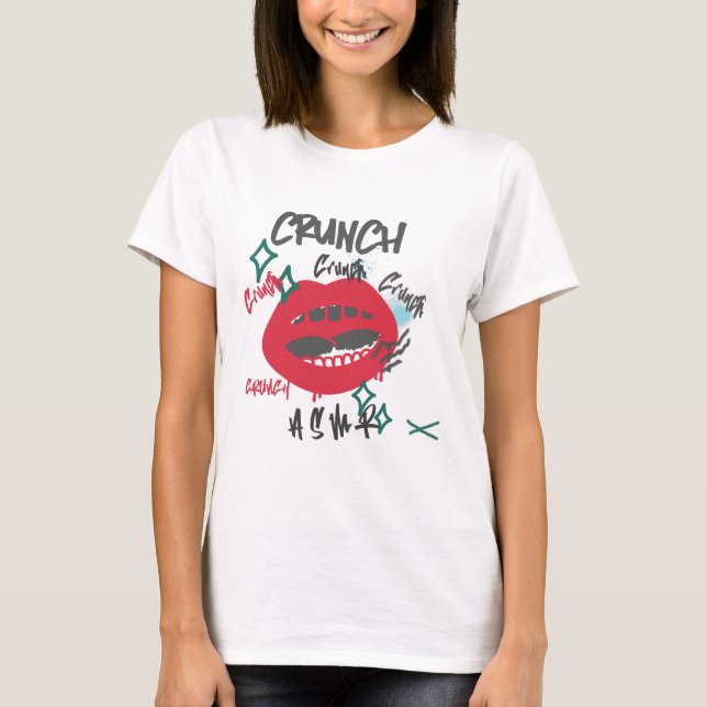 Crunch Crunch, ASMR. Women's White Tee (Framsida)