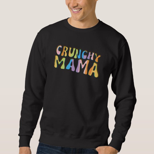 Crunch Mamma Helt Naturlig Amning Modern Hippie Lång Ärmad Tröja (Framsida)