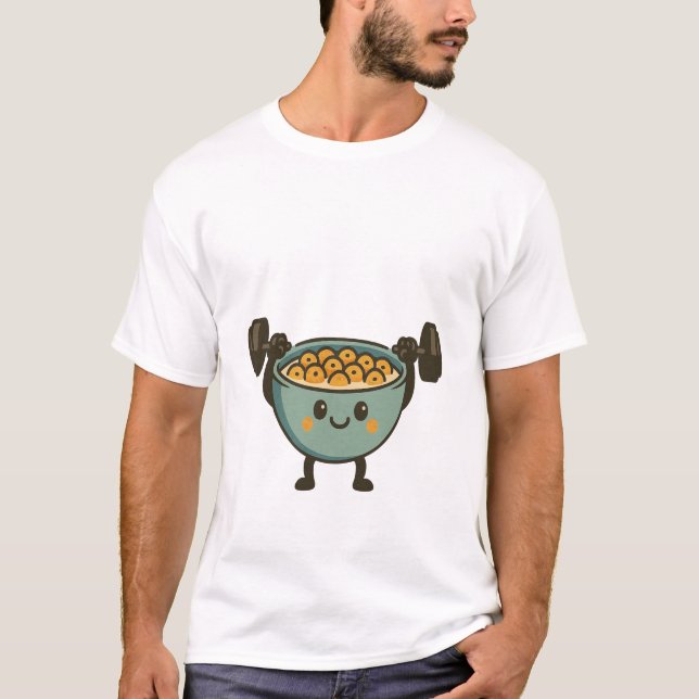 Crunch Time- Rolig Cereal Gym Träning  T Shirt (Framsida)