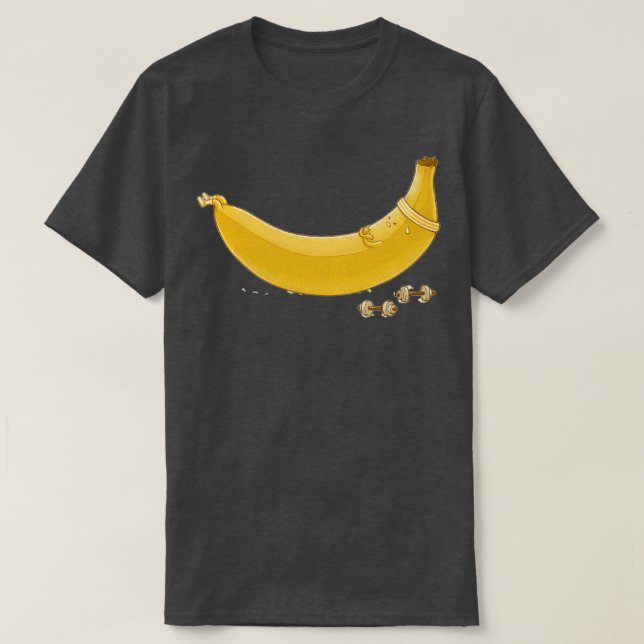 Crunches Banana Prova hårt arbete T Shirt (Design framsida)