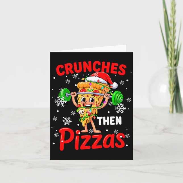 Crunches Then Zzas Xmas Santa Zza Weightlifting Gy Kort (Framsida)