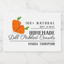 Crunchy Carrot Pickles Preserve Canning Label