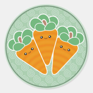 Crunchy Carrots Kawaii Stickers Runt Klistermärke
